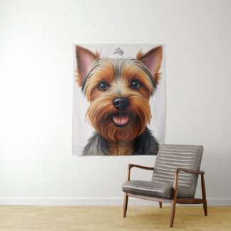 Tapiz Expresivo retrato de Perro Terrier de Yorkshire