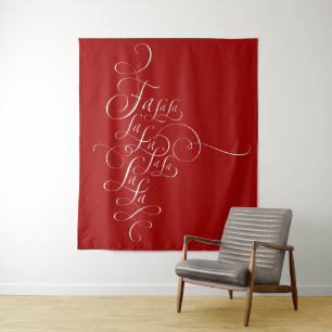 Tapiz Fa la la - Deck the Halls - Calligrafía de Navidad