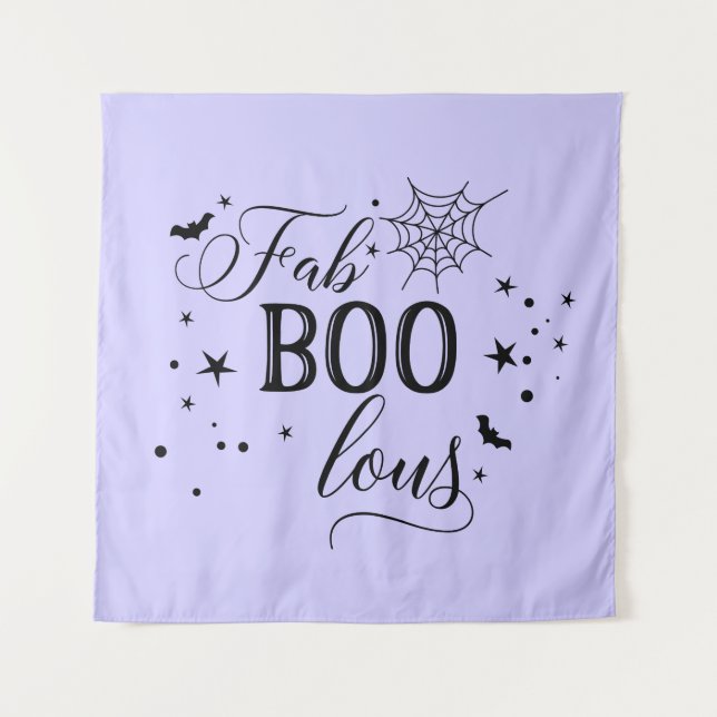 Tapiz FabBOOlous Halloween black lilac Backdrop party  (Anverso)