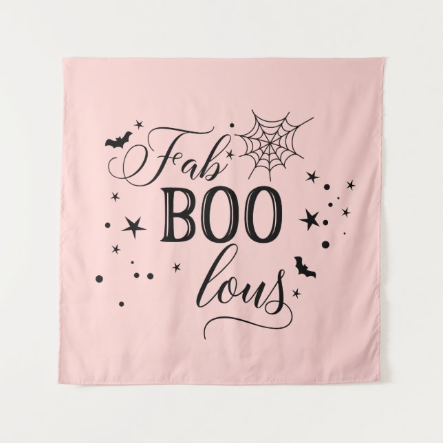 Tapiz FabBOOlous Halloween pink Backdrop party  (Anverso)