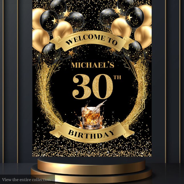 Tapiz Fabulosa celebración del cumpleaños 30 de Man Whis (Fabulous 30th Man Birthday Whiskey Celebration Tapestry)
