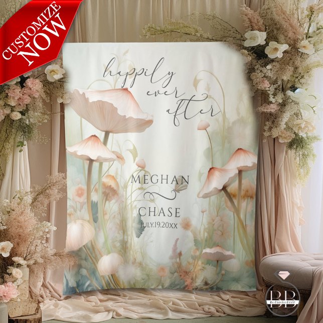 Tapiz Fairy Tale Woodland Fairycore Romance (Easy to Customize Photo Booth backdrop or  backdrop for wedding vows )