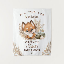 Tapiz Fall Little Fox Baby Shower Welcome Sign