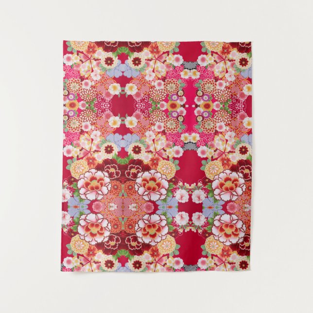Tapiz Falln Red Floral Burst (Anverso)