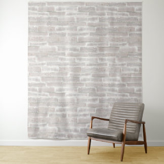 Tapiz Falsa antigua pared de ladrillo blanco