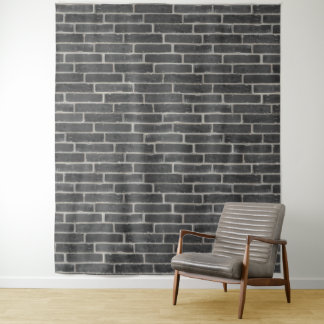 Tapiz Falsa vieja pared de ladrillo negro