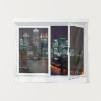 Tapiz falso de la ciudad de Londres de la ventana