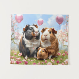 Tapiz Familia de Cerdos de Guinea