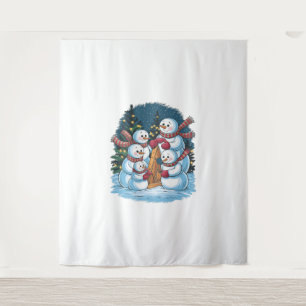 Tapiz Familia jovial de Snowman