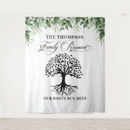 Tapiz Family reunion greenery tree backdrop banner