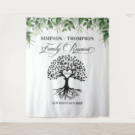 Tapiz Family reunion greenery tree backdrop banner