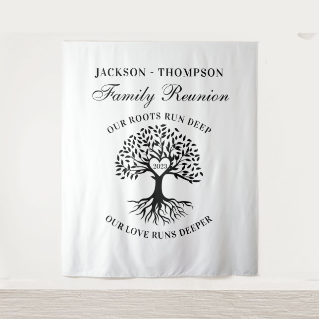 Tapiz Family reunion tree backdrop banner  (Anverso)