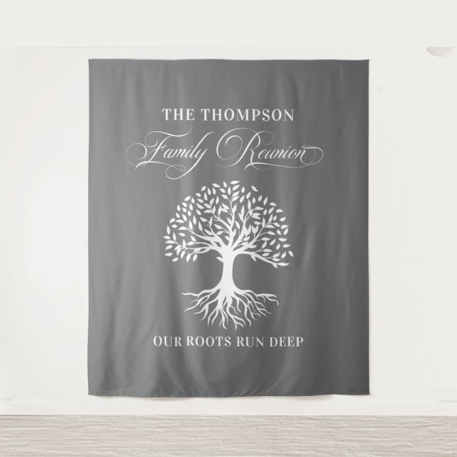 Tapiz Family reunion tree backdrop banner (Anverso)