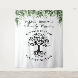 Tapiz Family reunion tree greenery backdrop banner