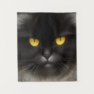 Tapiz Famoso Gato Gato Gatito Gatito Negro Y Furioso