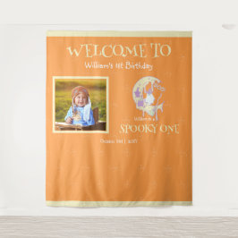 Tapiz Famoso niño fantasma Halloween 1er cumpleaños