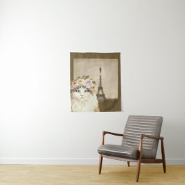 Tapiz Fancy Cat & Eiffel Tower