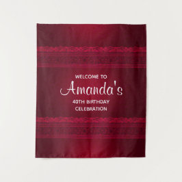 Tapiz Fancy y elegante fondo rojo cumpleaños elegante