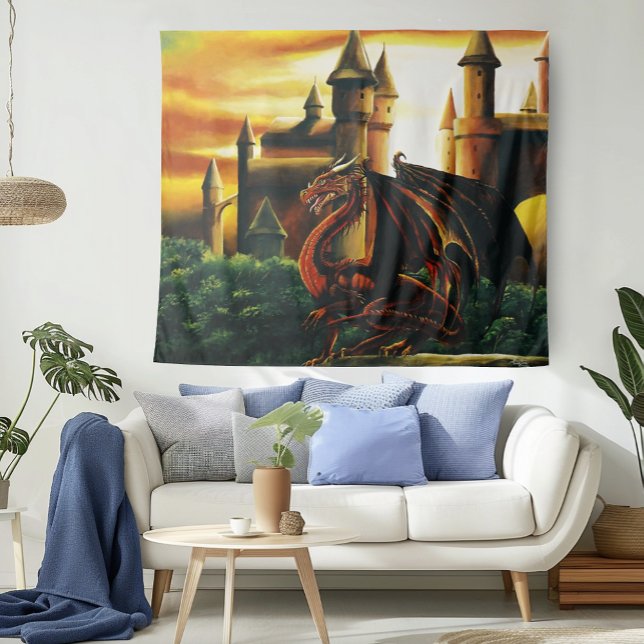 Tapiz Fantasía del Castillo del Dragón Rojo (Subido por el creador)