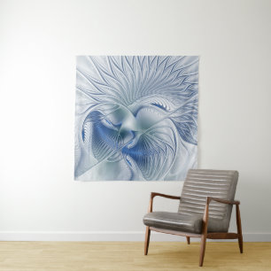 Tapiz Fantasía dinámica abstracta tonos azules arte frac