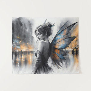 Tapiz Fantasía hadas urbanas elegante belleza luces de e