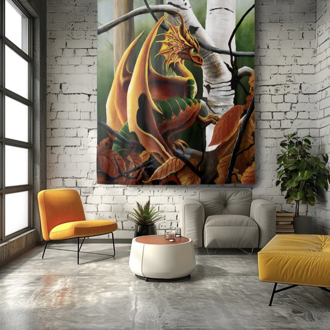 Tapiz Fantasía verde del Naranja Dragón de Otoño (Subido por el creador)