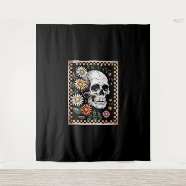 Tapiz Fantasma Floral Otoño Boho Halloween 2 (Anverso)