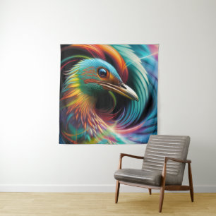 Tapiz Fantasmas de pavo real coloridas