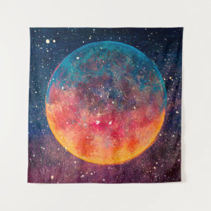 Tapiz Fantástica pintura al óleo hermoso gran planeta lu