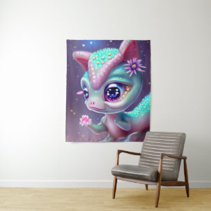 Tapiz Fantasy Kawaii lindo y adorable bebé dinosaurio