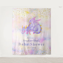 Tapiz Fantasy Pastel Purple Dragon Baby Shower Backups