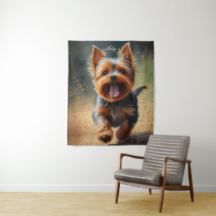 Tapiz Fantasy Yorkshire Terrier Surreal Dog Art