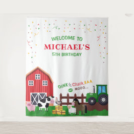Tapiz Farm animals birthday photobooth backdrop banner