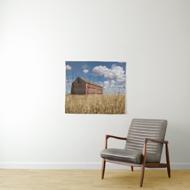Tapiz Farms | Old Red Barn in Wheat Field (In situ (horizontal))