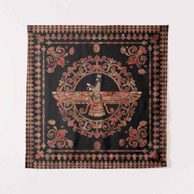 Tapiz Farohar - Faravahar - Mármol Fravashi y oro (Anverso)