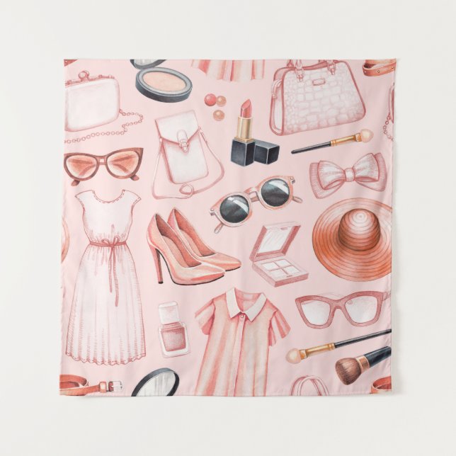 Tapiz Fashion illustrations. Seamless pattern (Anverso)
