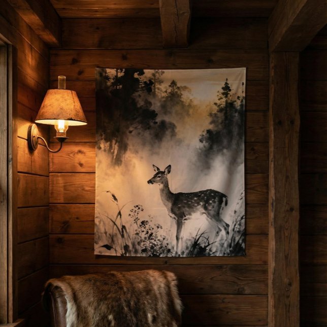 Tapiz Fawn Tapestry | Misty Forest Art (Subido por el creador)