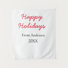 Tapiz Felices vacaciones rojo amor negro nombre de famil