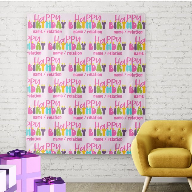 Tapiz Felices velas de cumpleaños personalizadas (Subido por el creador)