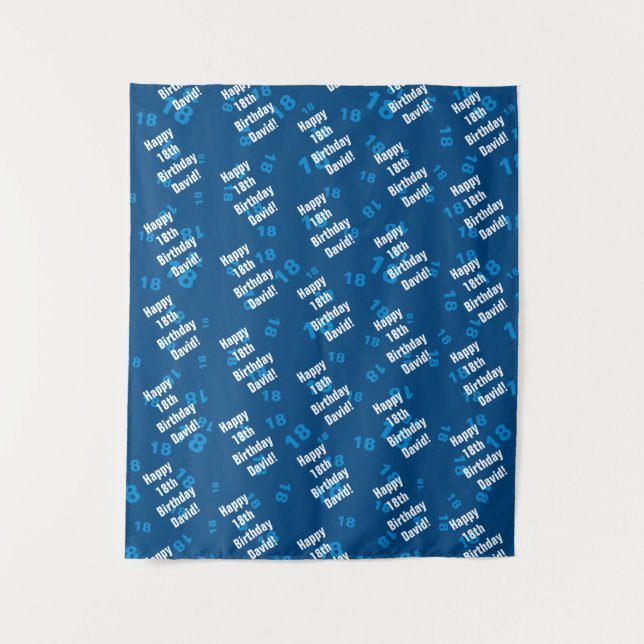 Tapiz Felicidad de cumpleaños personalizada para cualqui (Anverso)