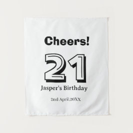 Tapiz Felicidades 21 cumpleaños letra negrita nombre chi