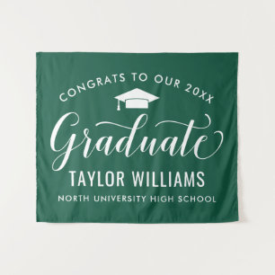 Tapiz Felicidades a Nuestro Graduado Fondo Verde
