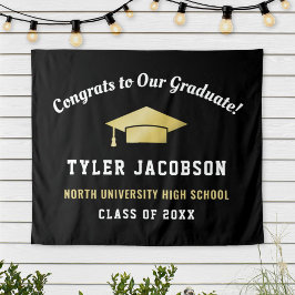 Tapiz Felicidades a Nuestro Graduado Personalizado en Ne