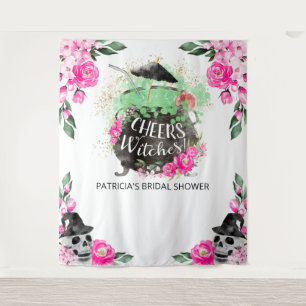 Tapiz Felicidades Brujas Cumpleaños de Novia de Hallowee