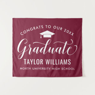 Tapiz Felicidades Graduado Fondo Burdeos