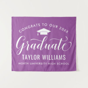 Tapiz Felicidades Graduado Fondo Morado