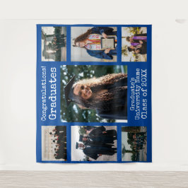 Tapiz Felicidades Graduados Foto Azul Universitario