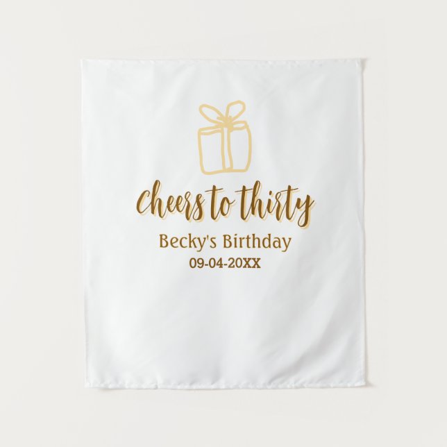 Tapiz Felicidades por treinta regalo de cumpleaños paste (Anverso)
