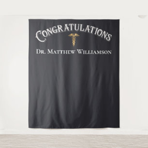 Tapiz Felicitaciones Elegante Médica Graduación Médica