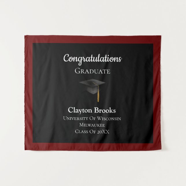 Tapiz Felicitaciones Graduadas Con Cap (Anverso (horizontal))